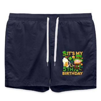Es Ist Mein 5. Geburtstag Kinderferien St. - Badeshorts - French Navy - Vorne - AI Model Male 185 light (185cm)