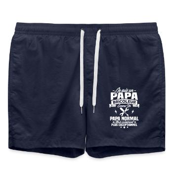 Un papa bricoleur comme un papa normal - Short de bain - bleu marine - Devant - AI Model Male 185 light (185cm)