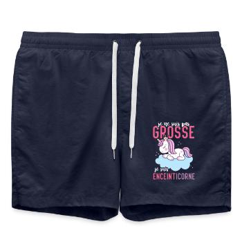 Je ne suis pas grosse je suis enceintlicorne - Short de bain - bleu marine - Devant - AI Model Male 185 light (185cm)