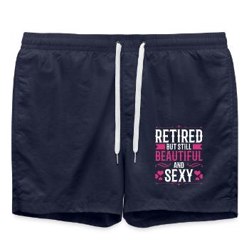 Retired, but still beautiful and sexy - Swim Trunks - french navy - Front - AI Model Male 185 light (185cm)