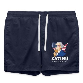 Washington mange des pétards du 4 juillet Cookie - Short de bain - bleu marine - Devant - AI Model Male 185 light (185cm)