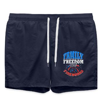Familie Freiheit Und Feuerwerk 4. Juli - Badeshorts - French Navy - Vorne - AI Model Male 185 light (185cm)
