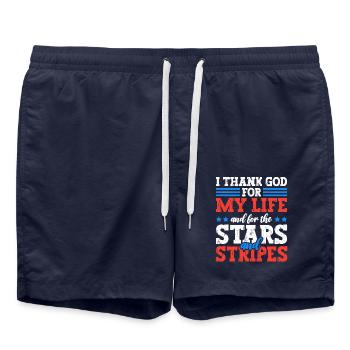Je remercie Dieu pour ma vie et pour les étoiles - Short de bain - bleu marine - Devant - AI Model Male 185 light (185cm)