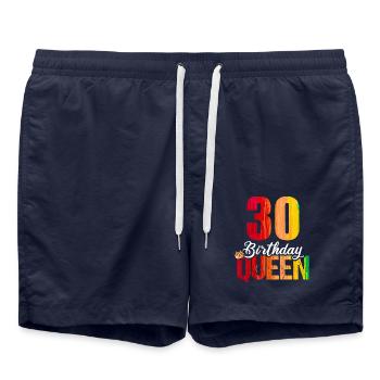 30 Years Old 30 Birthday Queen - Swim Trunks - french navy - Front - AI Model Male 185 light (185cm)