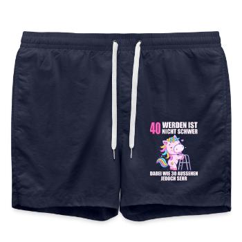40 werden ist nicht schwer wie 30 aussehen sehr - Badeshorts - French Navy - Vorne - AI Model Male 185 light (185cm)