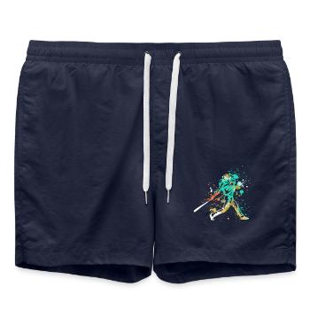 Splash Art Joueur de baseball - Short de bain - bleu marine - Devant - AI Model Male 185 light (185cm)
