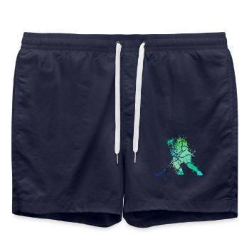 Cool Splash Art Ice Hockey Player - Swim Trunks - french navy - Front - AI Model Male 185 light (185cm)