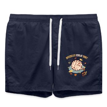 Offizielles Schlaf Shirt Sleepy Cat Fall Season - Badeshorts - French Navy - Vorne - AI Model Male 185 light (185cm)