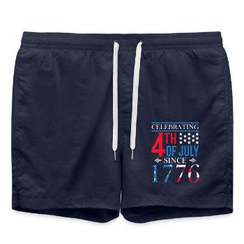 Celebrations for July 4th since 1776 Party for - Swim Trunks - french navy - Front - AI Model Male 185 light (185cm)
