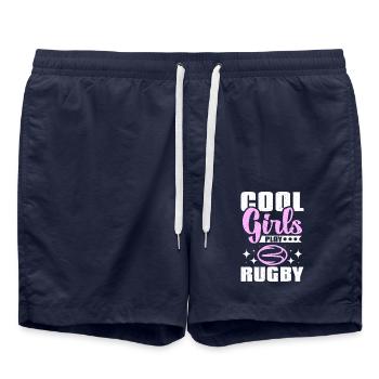 Cool girls play rugby - Swim Trunks - french navy - Front - AI Model Male 185 light (185cm)