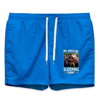 Sloth My Official Sleeping Shirt Pajama Sleep - Swim Trunks - cobalt blue - Front