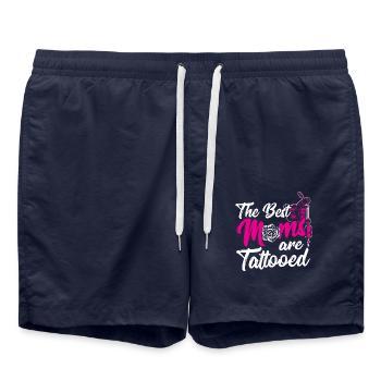 The best mothers are tattooed artistic - Swim Trunks - french navy - Front - AI Model Male 185 light (185cm)