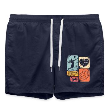 Volley-ball - Short de bain - bleu marine - Devant - AI Model Male 185 light (185cm)