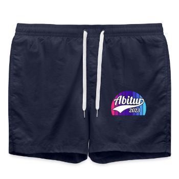 Abitur Gymnasium Damen und Herren Abi 2023 - Badeshorts - French Navy - Vorne - AI Model Male 185 light (185cm)