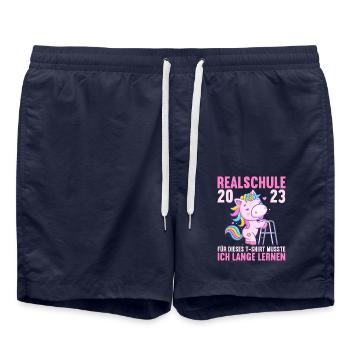 für dieses musste ich lange lernen Realschule 2023 - Badeshorts - French Navy - Vorne - AI Model Male 185 light (185cm)