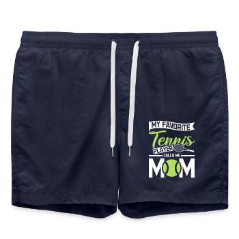My favorite tennis player calls me mom - Badeshorts - French Navy - Vorne - AI Model Male 185 light (185cm)