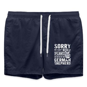 Je ne peux pas J’ai des projets avec mon berger allemand - Short de bain - bleu marine - Devant - AI Model Male 185 light (185cm)