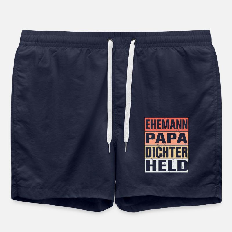 Dichter Vater Ehemann Held - Badeshorts - French Navy