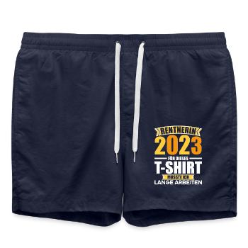Pension 2023 Retirement Farewell Pensioner 2023 - Swim Trunks - french navy - Front - AI Model Male 185 light (185cm)