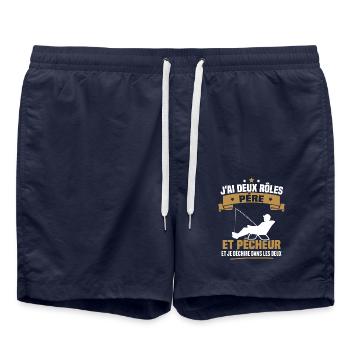 J'ai deux rôles père et pêcheur et je déchire dans - Short de bain - bleu marine - Devant - AI Model Male 185 light (185cm)