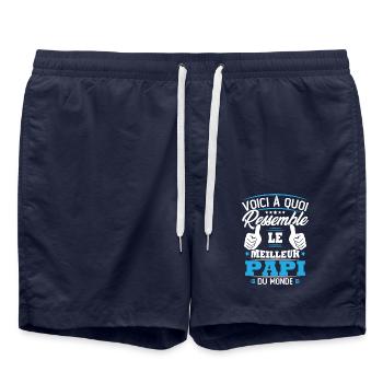 Voici à quoi ressemble le meilleur papi du monde - Short de bain - bleu marine - Devant - AI Model Male 185 light (185cm)