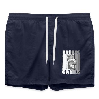 Retro Arcade Game Videospiel für Gamer - Badeshorts - French Navy - Vorne - AI Model Male 185 light (185cm)
