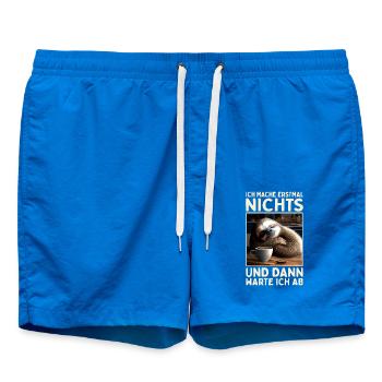 Ich Mache Erstmal Nichts Faul Müde Süßes Faultier - Badeshorts - Cobalt blue - Vorne