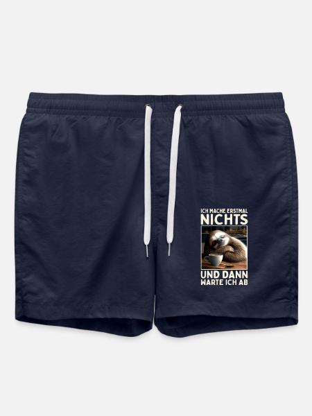 Ich Mache Erstmal Nichts Faul Müde Süßes Faultier - Badeshorts - French Navy