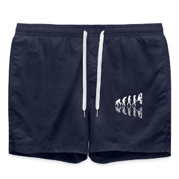 Human Evolution Funny Bouldering Climber Boulder - Badeshorts - French Navy - Vorne - AI Model Male 185 light (185cm)