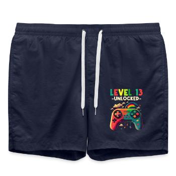 Level 13 Years Gaming 13er 13 Birthday - Swim Trunks - french navy - Front - AI Model Male 185 light (185cm)