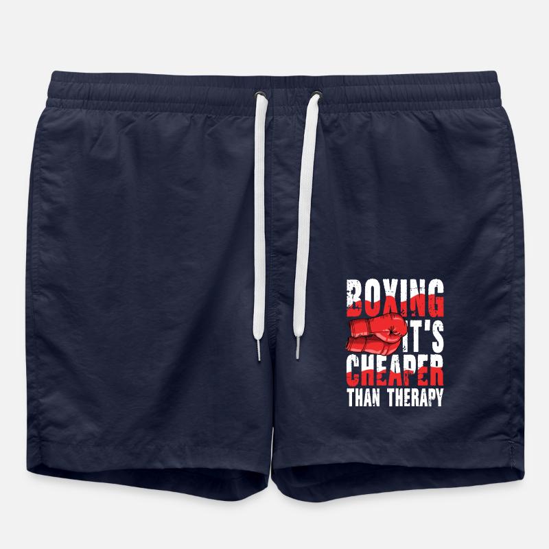 Boxing It's Cheaper Than Therapy - Badeshorts - French Navy