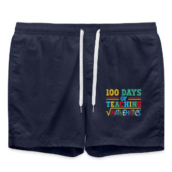 100 days of mathematics lessons for school teachers - Swim Trunks - french navy - Front - AI Model Male 185 light (185cm)