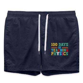 100 days of physics lessons - Swim Trunks - french navy - Front - AI Model Male 185 light (185cm)