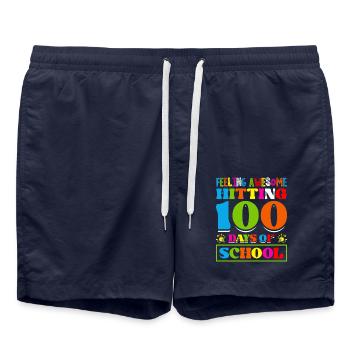 Fühlen Sie Sich Großartig Hitting 100 Tage Der - Badeshorts - French Navy - Vorne - AI Model Male 185 light (185cm)