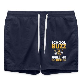 School Buzz Spelling Bee 100 Days Of School Humor - Swim Trunks - french navy - Front - AI Model Male 185 light (185cm)