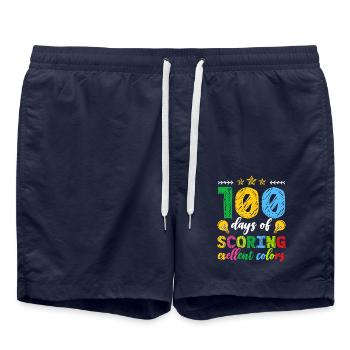 100 days of Excellent Colors Outstanding School - Swim Trunks - french navy - Front - AI Model Male 185 light (185cm)