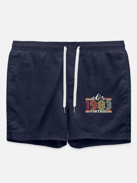 1983 birthday mountains hiking climbing - Badeshorts - French Navy