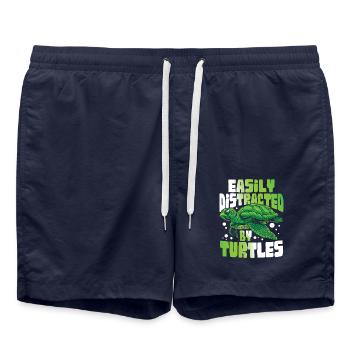 Easily Distracted By Turtles für - Badeshorts - French Navy - Vorne - AI Model Male 185 light (185cm)
