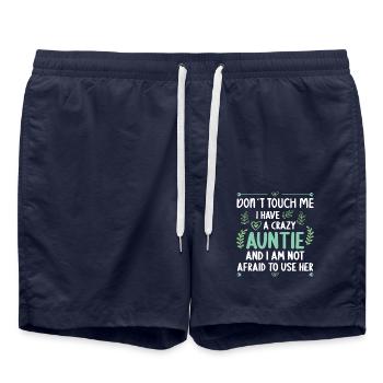 I have a crazy aunt aunt nephew niece - Swim Trunks - french navy - Front - AI Model Male 185 light (185cm)