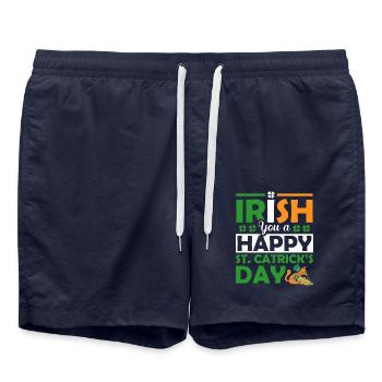 Irish You A Happy St. Patrick's Day Holiday Animal - Swim Trunks - french navy - Front - AI Model Male 185 light (185cm)