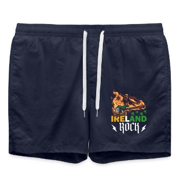 Ireland Rock Music Guitar St. Patrick's Day Musician - Swim Trunks - french navy - Front - AI Model Male 185 light (185cm)