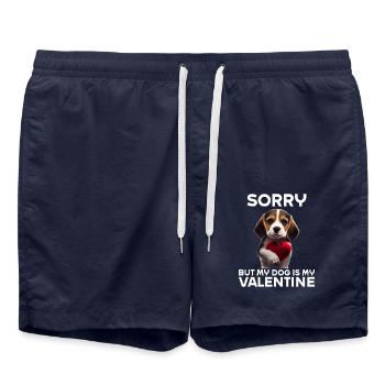 Désolé, mais mon chien est mon Valentin - Short de bain - bleu marine - Devant - AI Model Male 185 light (185cm)