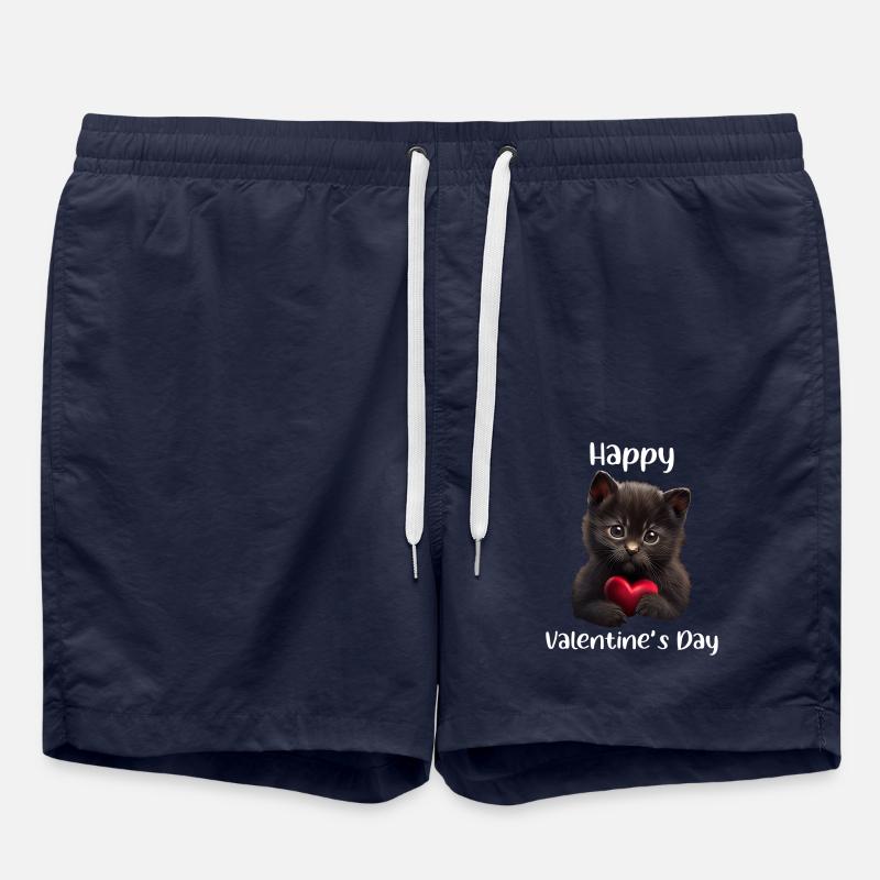 Chat de la Saint-Valentin - Short de bain - bleu marine