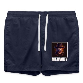 Meowdy Funny cat Meme for Cat Lovers - Badeshorts - French Navy - Vorne - AI Model Male 185 light (185cm)