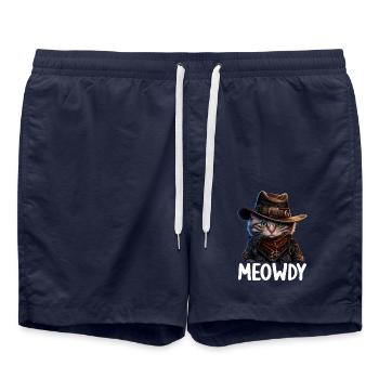 Meowdy Funny cat Meme for Cat Lovers - Badeshorts - French Navy - Vorne - AI Model Male 185 light (185cm)