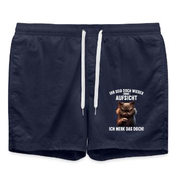 Ihr seid doch wieder ohne Aufsicht ich merk das - Badeshorts - French Navy - Vorne - AI Model Male 185 light (185cm)