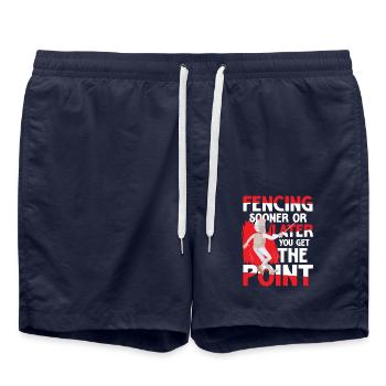 Fencing Sooner Or Later You Get The Point - Badeshorts - French Navy - Vorne - AI Model Male 185 light (185cm)