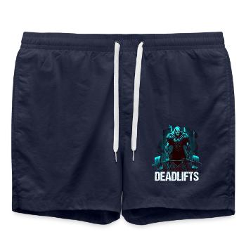 Deadlifts Gym Fitness Fun Workout - Swim Trunks - french navy - Front - AI Model Male 185 light (185cm)
