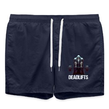 Deadlifts Gym Fitness Fun Workout - Swim Trunks - french navy - Front - AI Model Male 185 light (185cm)