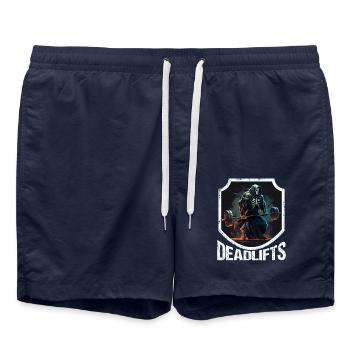 Deadlifts Gym Fitness Fun Workout - Swim Trunks - french navy - Front - AI Model Male 185 light (185cm)